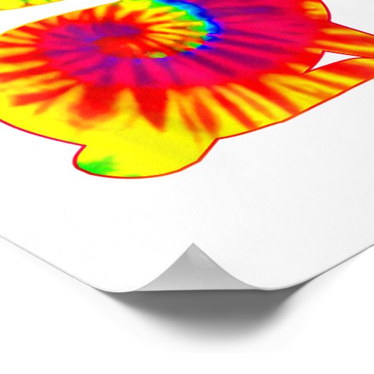 Happy Easter Hippie Bunny Rabbit Tie Dye Poster (Hoek)