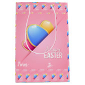 Happy Easter Holiday Bunny Floral Medium Cadeauzakje (Voorkant)