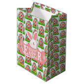 Happy Easter Holiday Bunny Floral Medium Cadeauzakje (Voorkant Gekanteld)