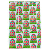Happy Easter Holiday Bunny Floral Medium Cadeauzakje (Achterkant)