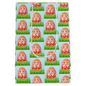 Happy Easter Holiday Bunny Floral Medium Cadeauzakje (Achterkant)