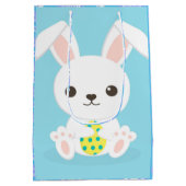 Happy Easter Holiday Bunny Floral Medium Cadeauzakje (Achterkant)