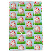 Happy Easter Holiday Bunny Floral Medium Cadeauzakje (Achterkant)