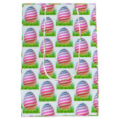 Happy Easter Holiday Bunny Floral Medium Cadeauzakje (Achterkant)
