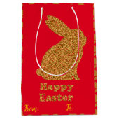 Happy Easter Holiday Bunny Floral Medium Cadeauzakje (Voorkant)