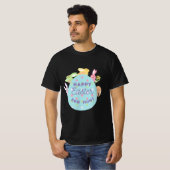 Happy Easter Holiday Rabbit wil Funny T-Shirt (Voorkant volledig)