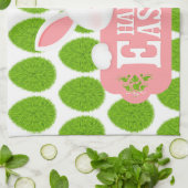 Happy Easter Holiday Trendy Bunny Floral Theedoek (Gevouwen)