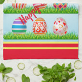 Happy Easter Holiday Trendy Bunny Floral Theedoek (Gevouwen)