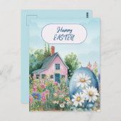 Happy Easter Home Giant Easter Egg Daisies Briefkaart (Voorkant / Achterkant)