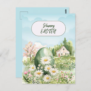 Happy Easter Home Giant Easter Egg Daisies Briefkaart