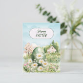 Happy Easter Home Giant Easter Egg Daisies Briefkaart (Staand voorkant)