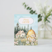 Happy Easter Home Giant Easter Egg Daisies Briefkaart (Staand voorkant)