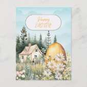 Happy Easter Home Giant Easter Egg Daisies Briefkaart (Voorkant)
