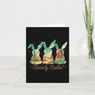 Happy Easter Howdy Easter Egg Bunny Rabbit Cowgirl Kaart