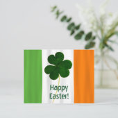 Happy Easter Ierse vlag kleuren Shamrock Ierland Feestdagenkaart (Staand voorkant)