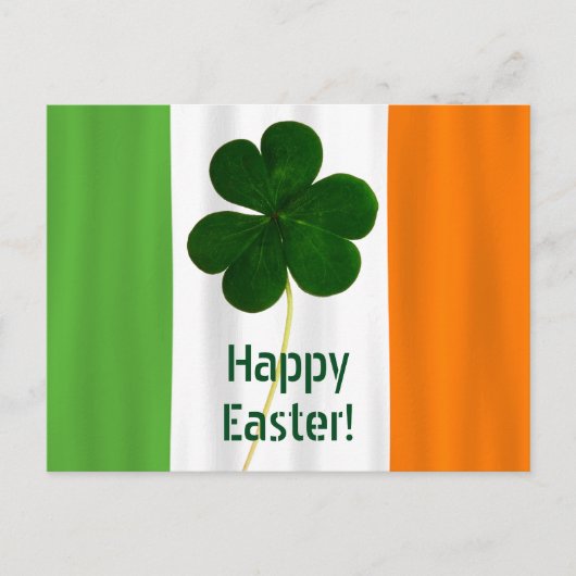 Happy Easter Ierse vlag kleuren Shamrock Ierland Feestdagenkaart (Voorkant)
