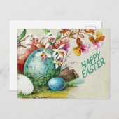 Happy Easter  Illustratie Feestdagenkaart (Voorkant / Achterkant)