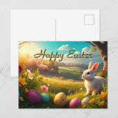 Happy Easter in a Spring Landscape Feestdagenkaart (Voorkant / Achterkant)