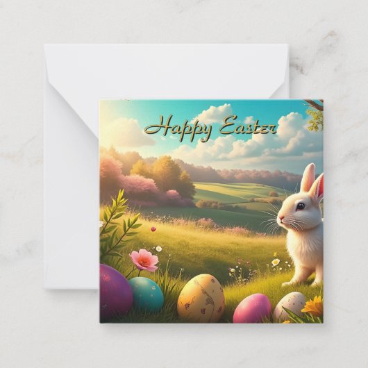 Happy Easter in a Spring Landscape Notitiekaartje (Voorkant)