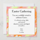 Happy Easter Invitation Card – Cute Bunny Floral Kaart (Achterkant)