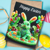 Happy Easter Jelly Bean Rabbit Feestdagen Kaart