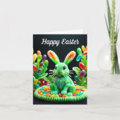 Happy Easter Jelly Bean Rabbit Feestdagen Kaart (Voorkant)