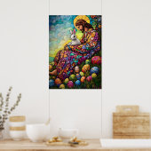 Happy Easter Jesus Glas in lood Art Poster (Keuken)