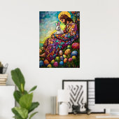 Happy Easter Jesus Glas in lood Art Poster (Thuiskantoor)