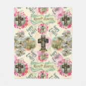 Happy Easter Jesus Resureccition Angel Wreaths Fleece Deken (Voorkant)