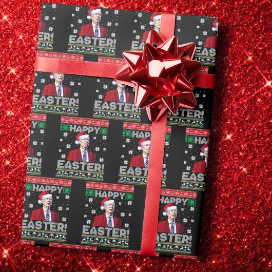 Happy Easter Joe Biden Kerstkerst Cadeaupapier