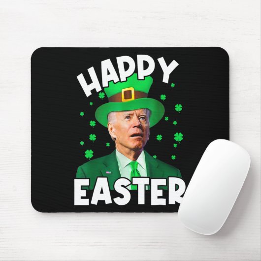 Happy Easter Joe Biden St Patricks Day Leprechaun Muismat (Met muis)