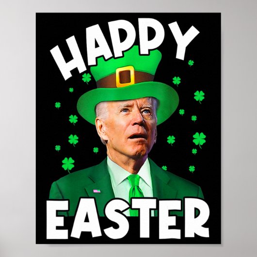 Happy Easter Joe Biden St Patricks Day Leprechaun Poster (Voorkant)