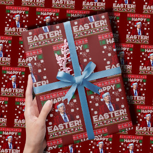 Happy Easter Joe Biden verwarde Kerstmis Cadeaupapier