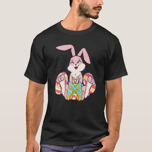 Happy Easter Joystick Bunny Ear Funny Gaming Kinde T-shirt (Voorkant)