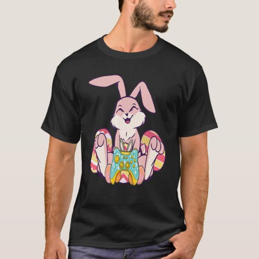 Happy Easter Joystick Bunny Ear Funny Gaming Kinde T-shirt (Voorkant)
