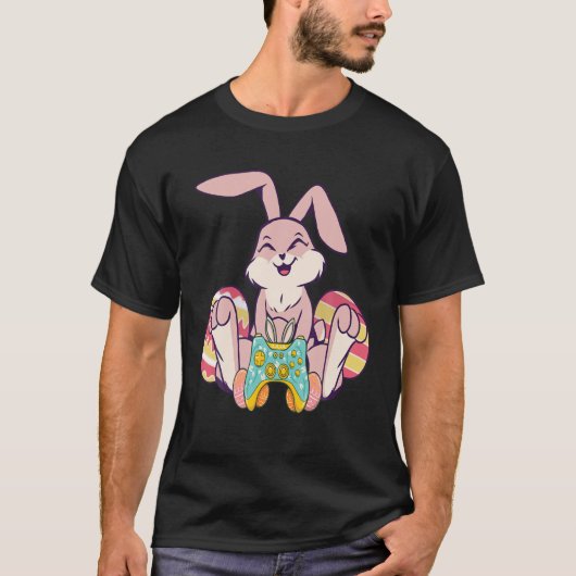 Happy Easter Joystick Bunny Ear Funny Gaming Kinde T-shirt (Voorkant)