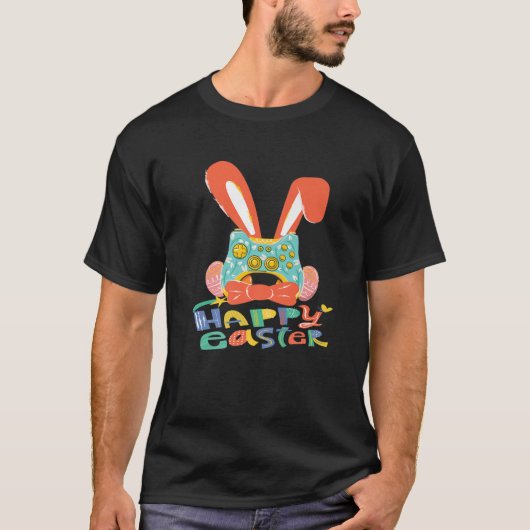 Happy Easter Joystick Bunny Stropdas Funny Gaming  T-shirt (Voorkant)