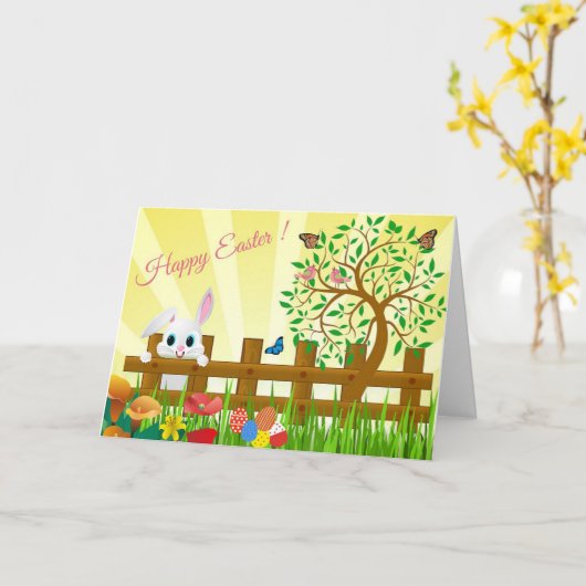 Happy Easter Kaart (Gele Bloem)