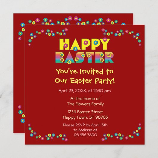 Happy Easter Kaart (Voorkant / Achterkant)