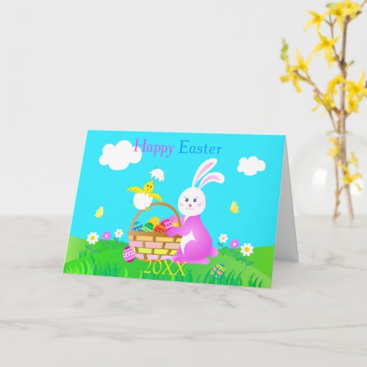 Happy Easter Kaart (Gele Bloem)