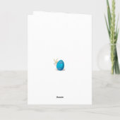 Happy Easter Kaart Bunny Holding Egg (Achterkant)