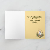 Happy Easter Kaart Custom of Blank Bunny Kaart (Binnen)