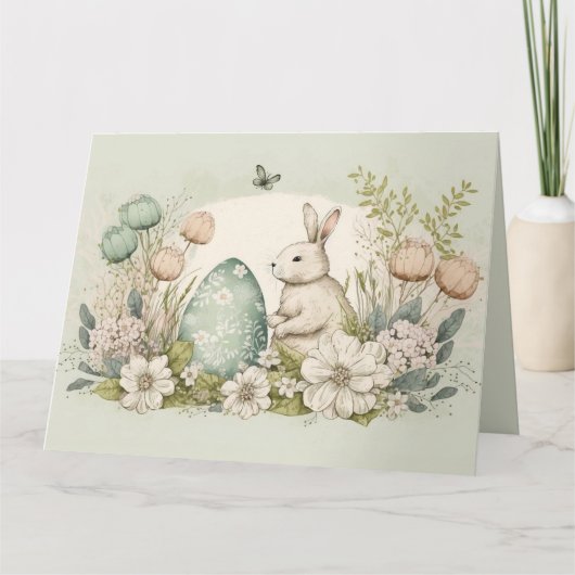Happy Easter Kaart, Cute Bunny Kaart (Voorkant)