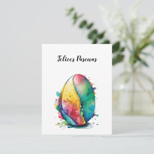 Happy Easter Kaart Design in Spaans (Staand voorkant)