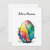 Happy Easter Kaart Design in Spaans (Voorkant / Achterkant)