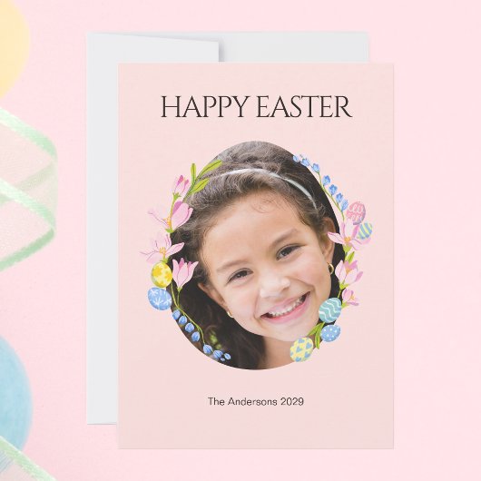 Happy Easter Kaart met Floral Photo Lijst