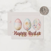 Happy Easter-kaart met wensen. Notitiekaartje (Voorkant / Achterkant in situ)