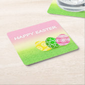 Happy Easter Kartonnen Onderzetters (Schuin)
