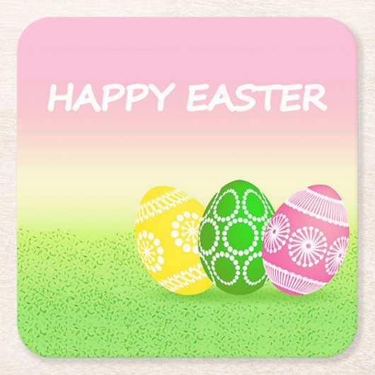 Happy Easter Kartonnen Onderzetters (Voorkant)