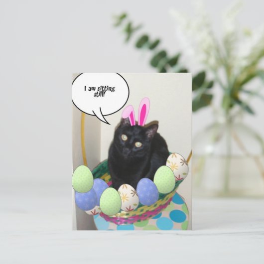 Happy Easter Kat Feestdagenkaart (Staand voorkant)